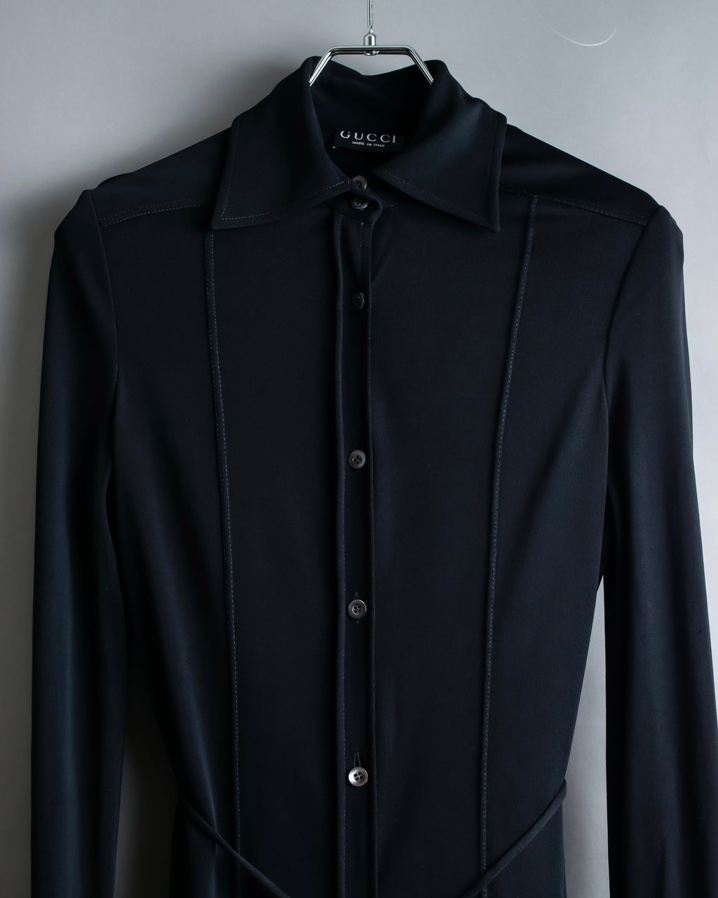 "GUCCI" Drawstring design pintuck long shirt