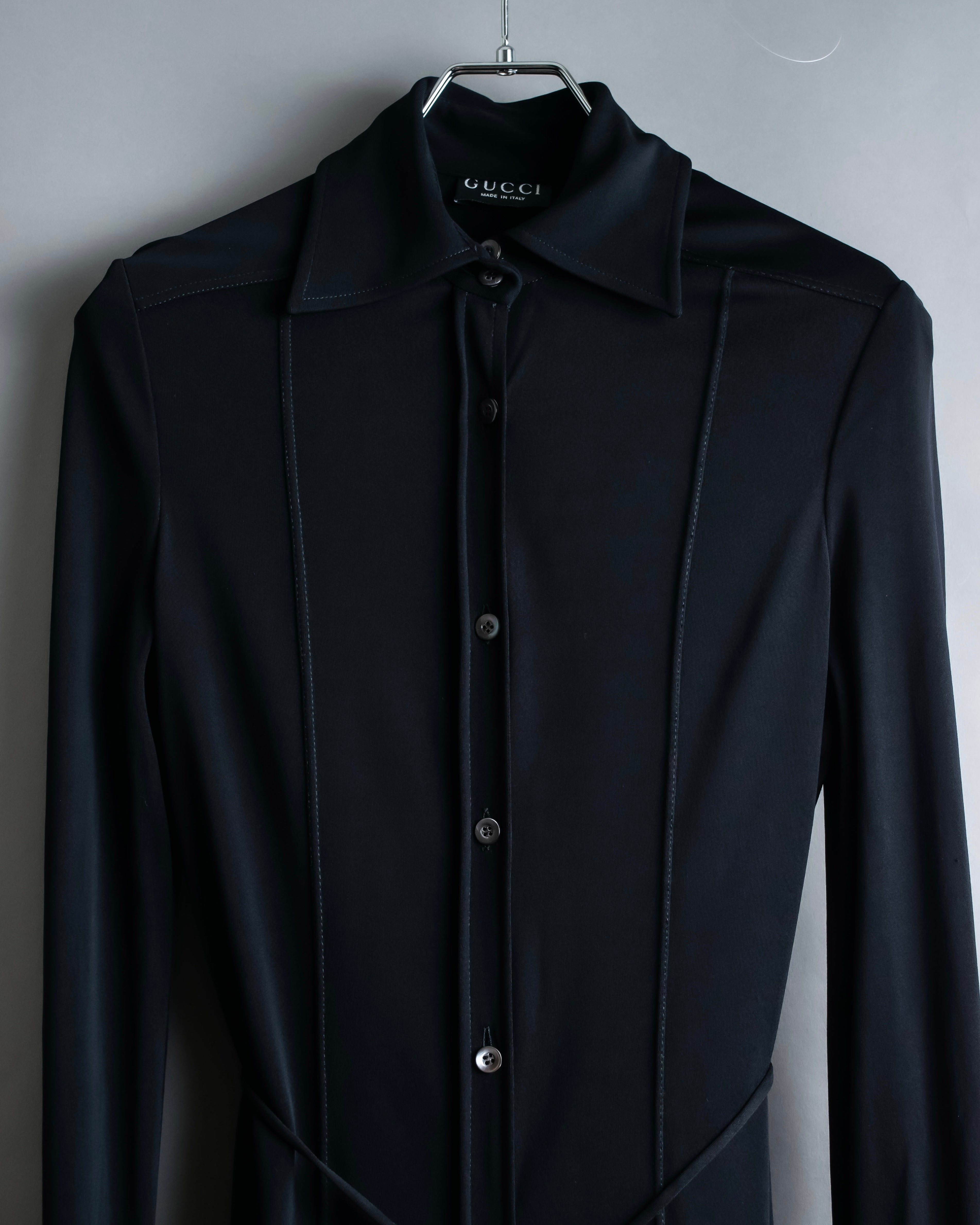 "GUCCI" Drawstring design pintuck long shirt