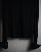 –SPECIAL– "HERMES" 00’s Leather-trimmed viscose evening shirt