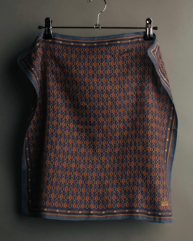 "CELINE" 80's-90's Chain print scarf