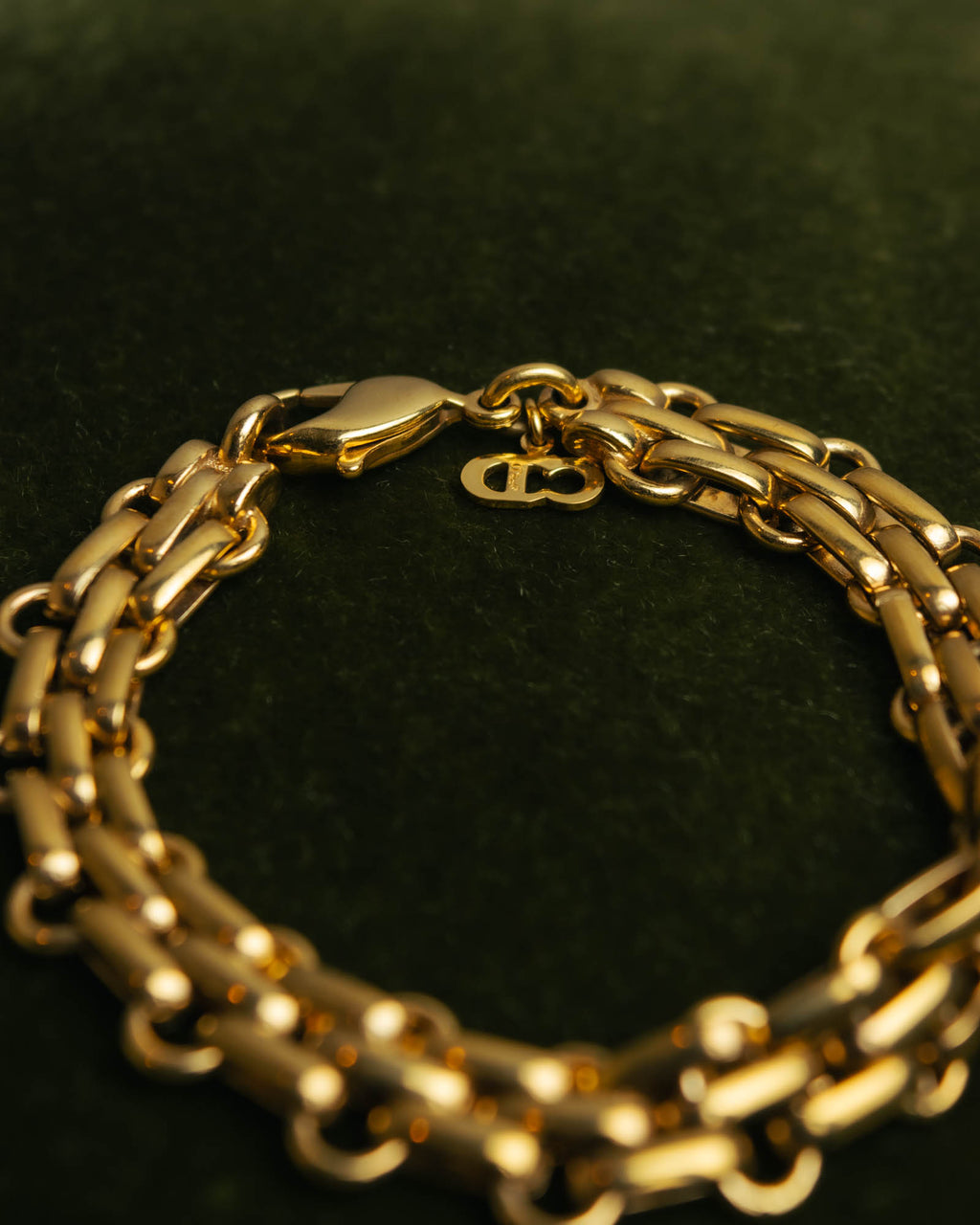 "Christian Dior" 80's-90's Gold-tone chain bracelet