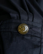 "GUCCI" No collar design gold button accents blouse