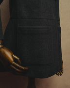 “miu miu” 00’s-10’s Wool angora leather buckle coat