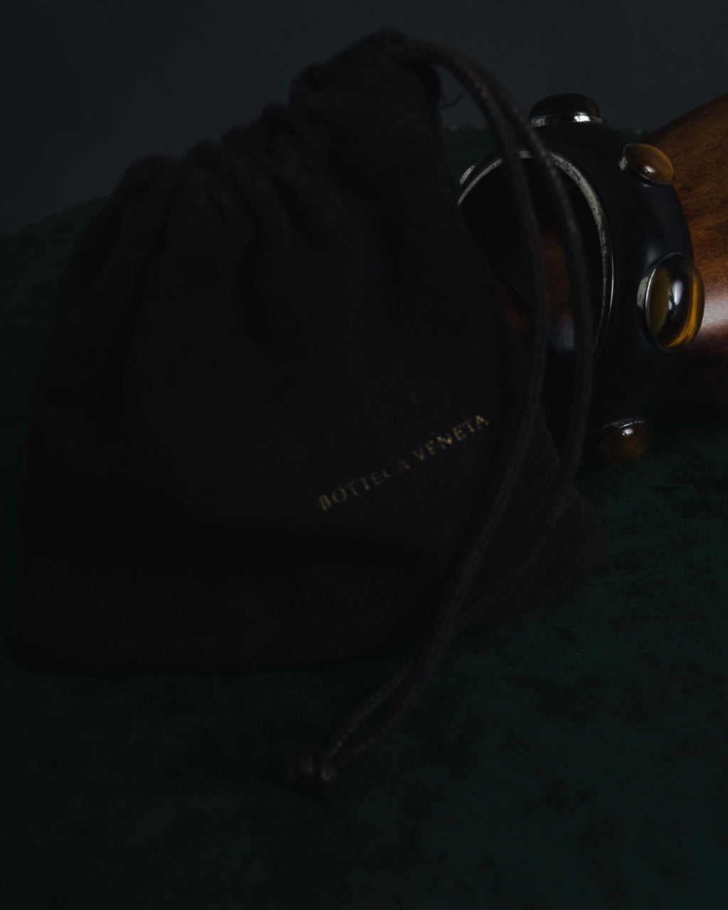 "Bottega Veneta" 2006-2012 ebony and sterling silver tiger eye bangle