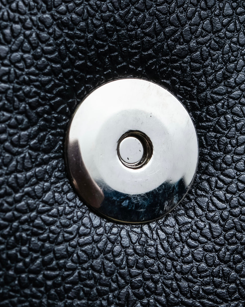 "BVLGARI" Horizontal form engraved logo leather bag