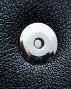 "BVLGARI" Horizontal form engraved logo leather bag