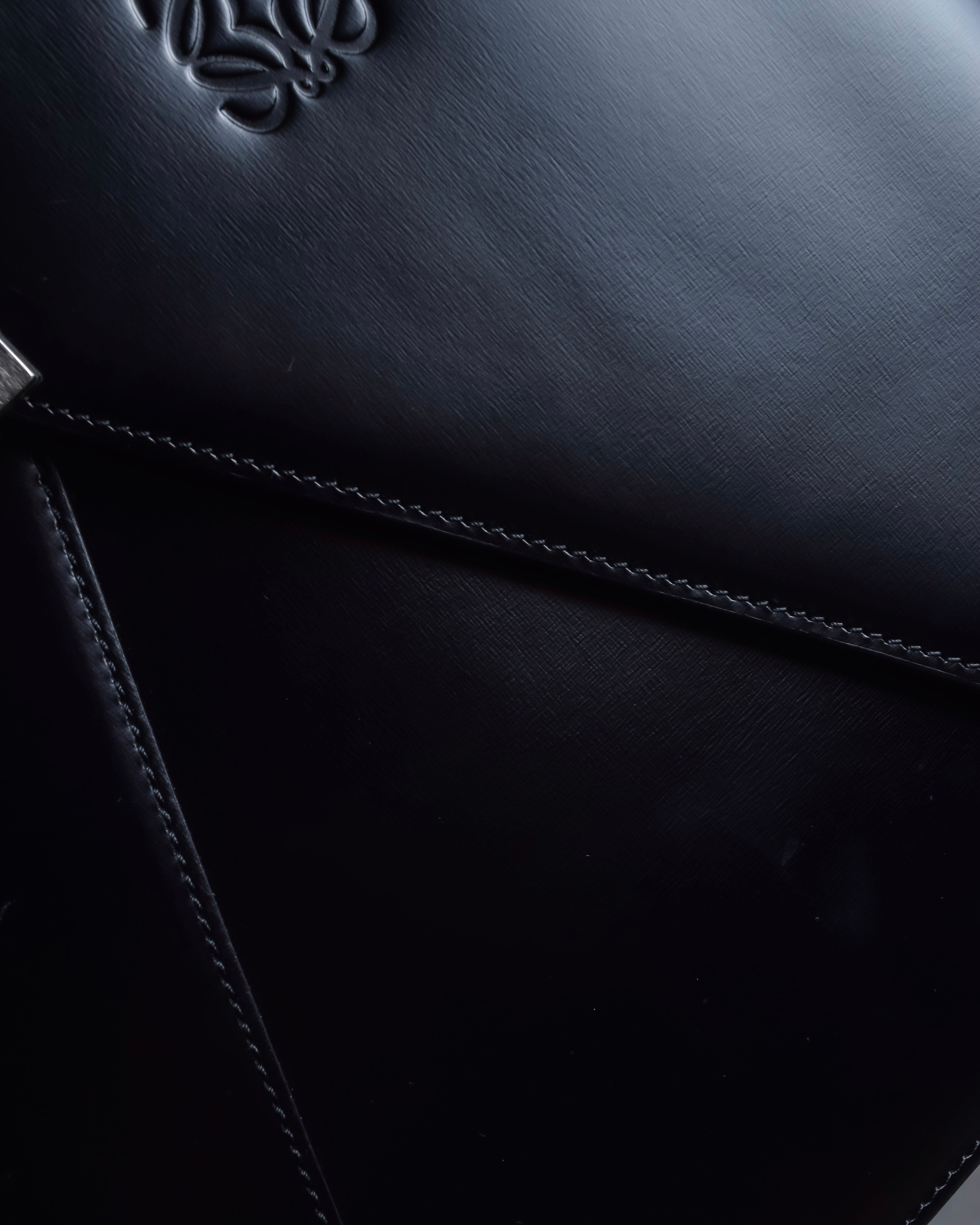 "LOEWE" Logo engraved leather briefcase bag