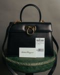“Salvatore Ferragamo” 90’s-00’s Gancini top handle box calf bag