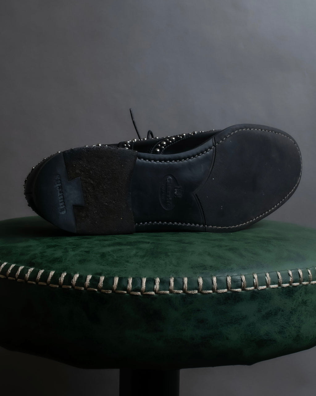 "Church's" Silver stud design wingtip derby shoes