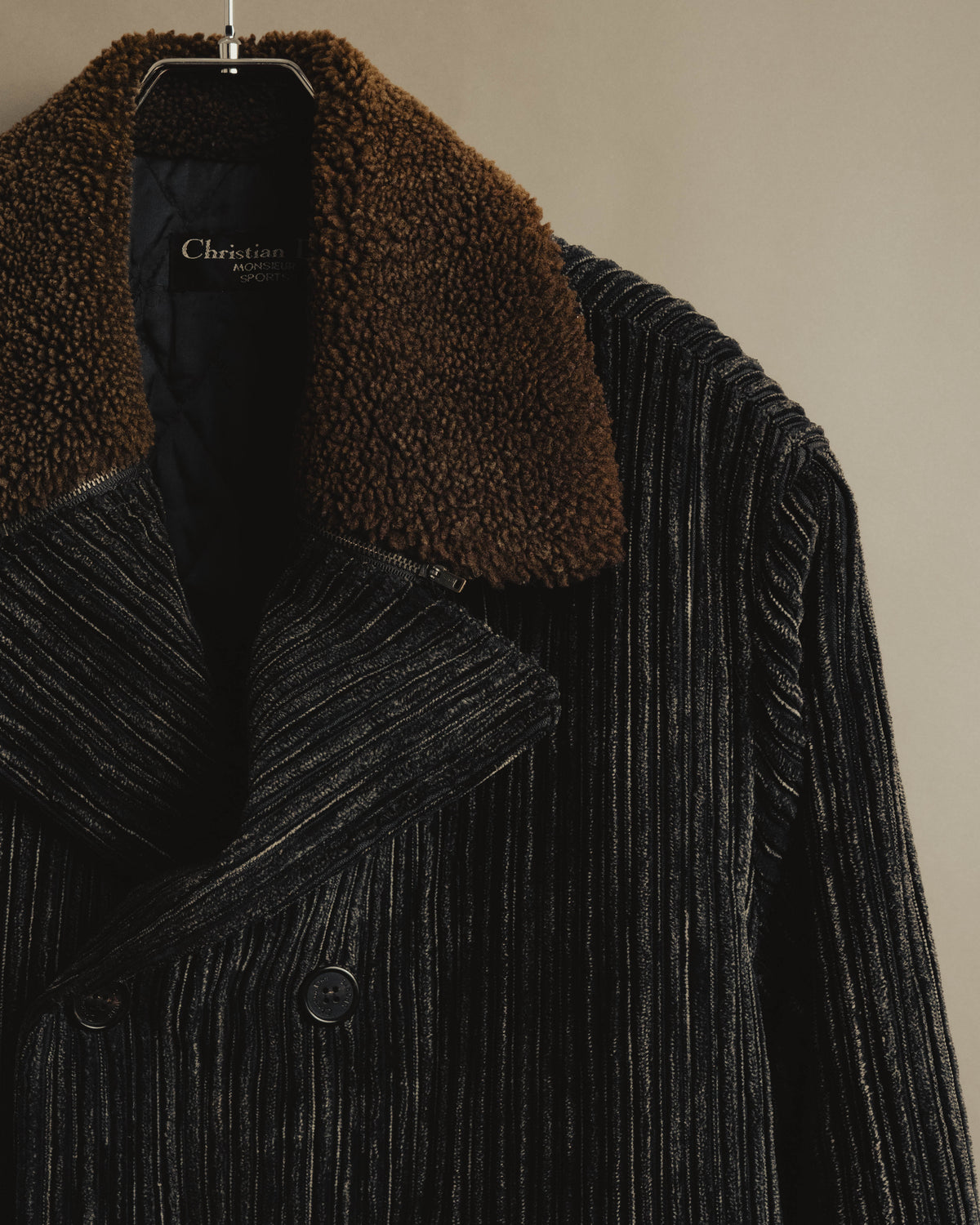 "Christian Dior" 80's-90's Classically tailored belted double-breasted coat