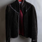 "Vintage stand collar short velour jacket"