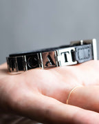 "GUCCI" Logo cat engraved leather bracelet