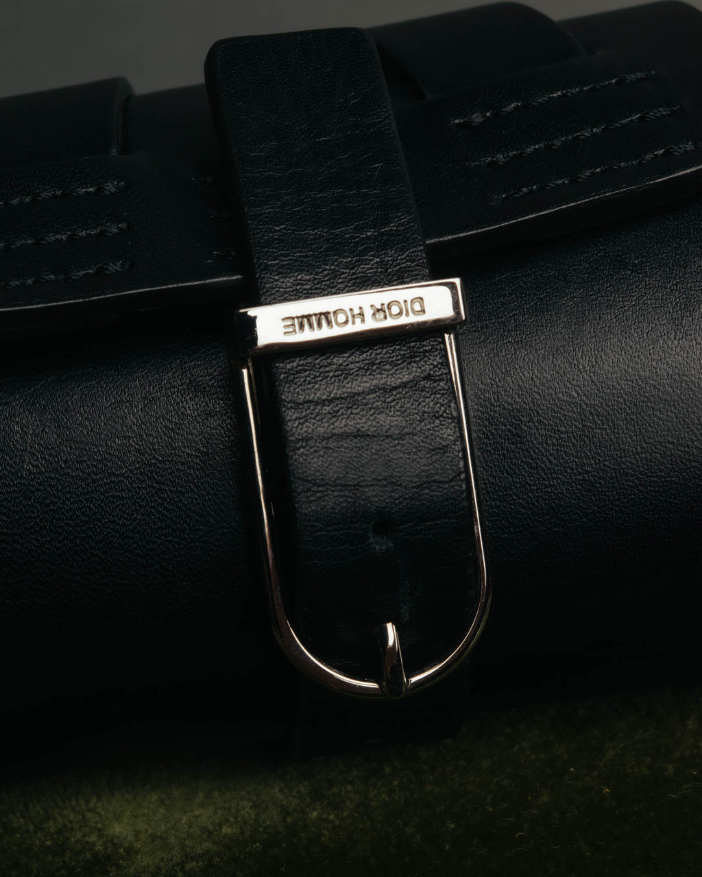 "DIOR HOMME" 00's-10's Black leather wrist cuff