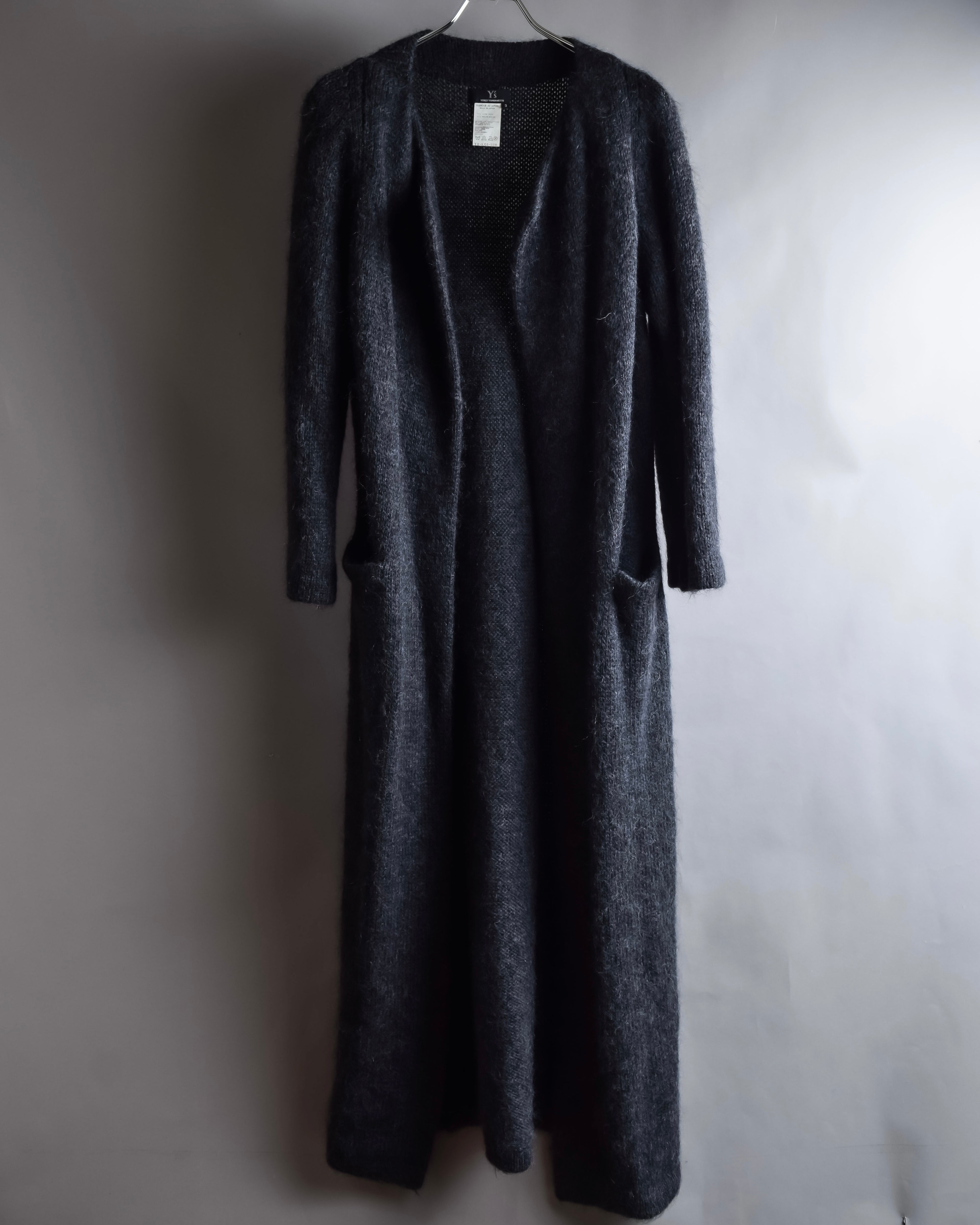 "Y's" 17AW Brushed wool super long knit cardigan