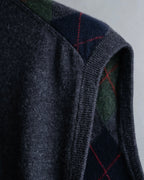 "Vintage argyle pattern knit vest"