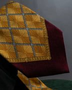 "GIANFRANCO FERRE" Ornamental yellow silk necktie