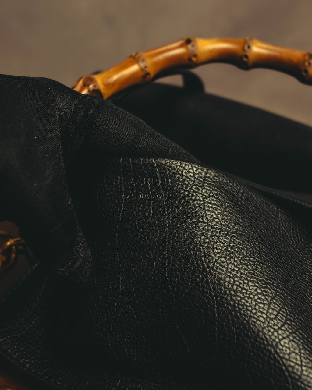 –SPECIAL– “JIL SANDER” 20’s Bamboo handle grained leather shopper bag