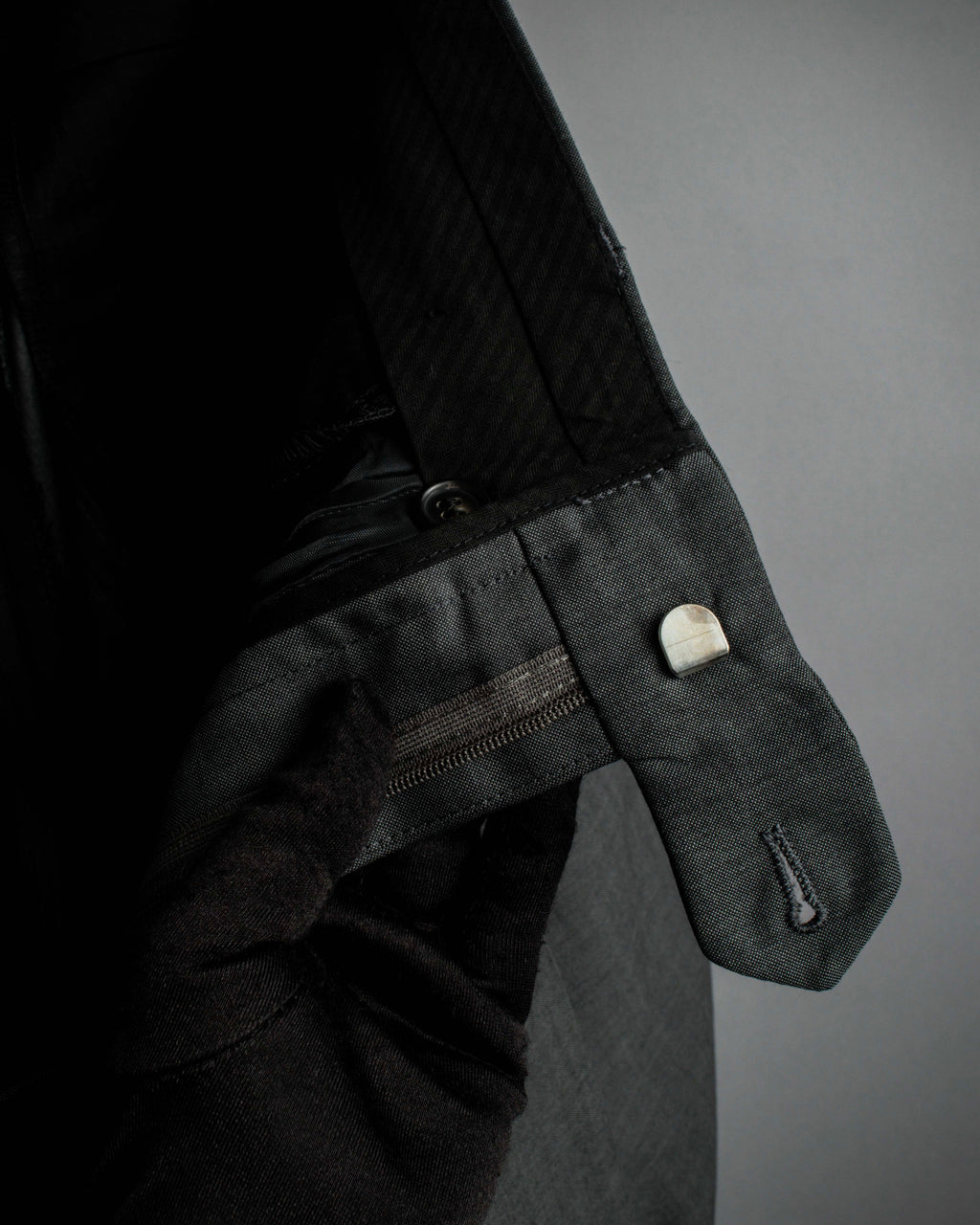 "HUGO BOSS" Fine-gauge wool khaki gray set up