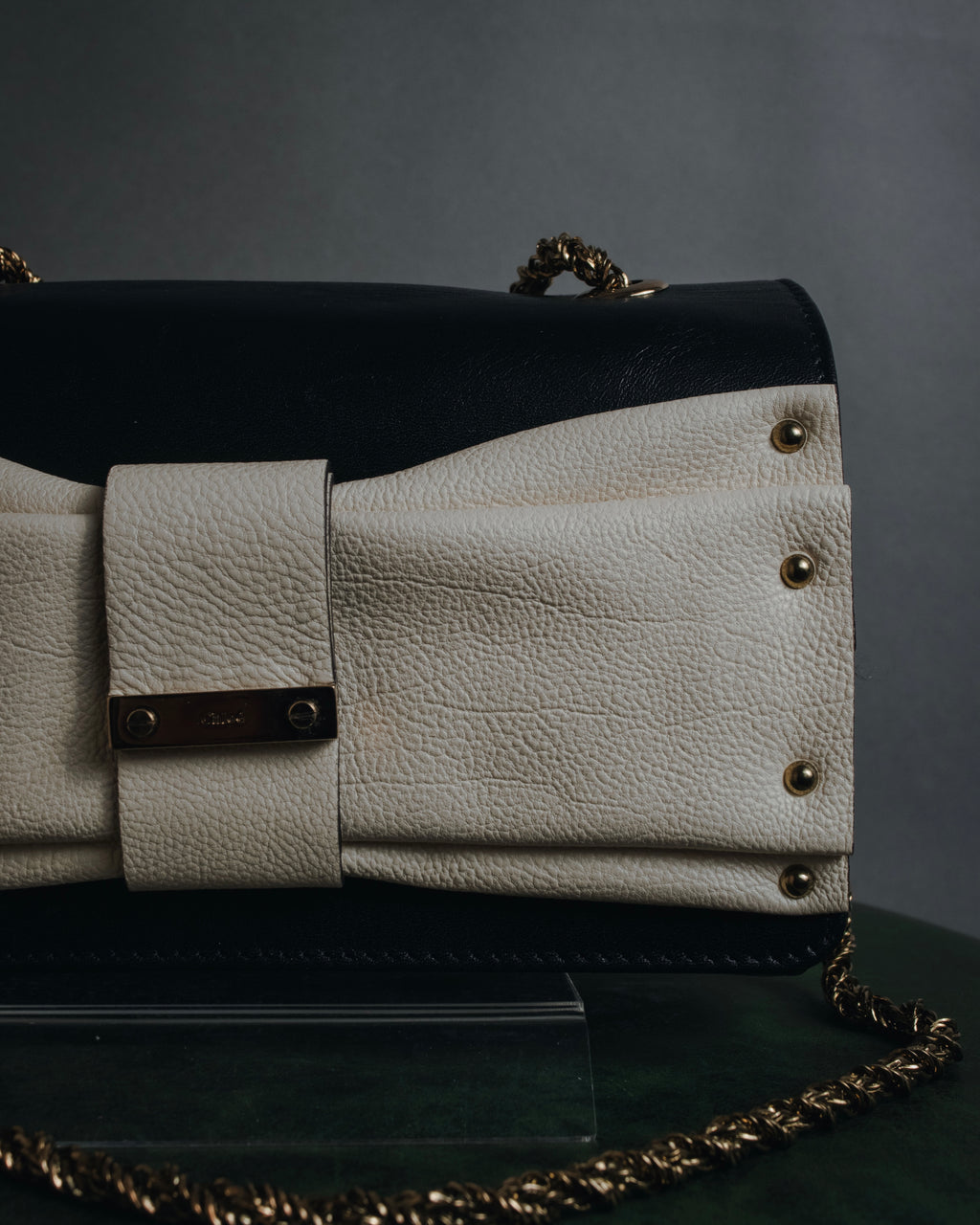"Chloe" June bow-detail chain shoulder bag