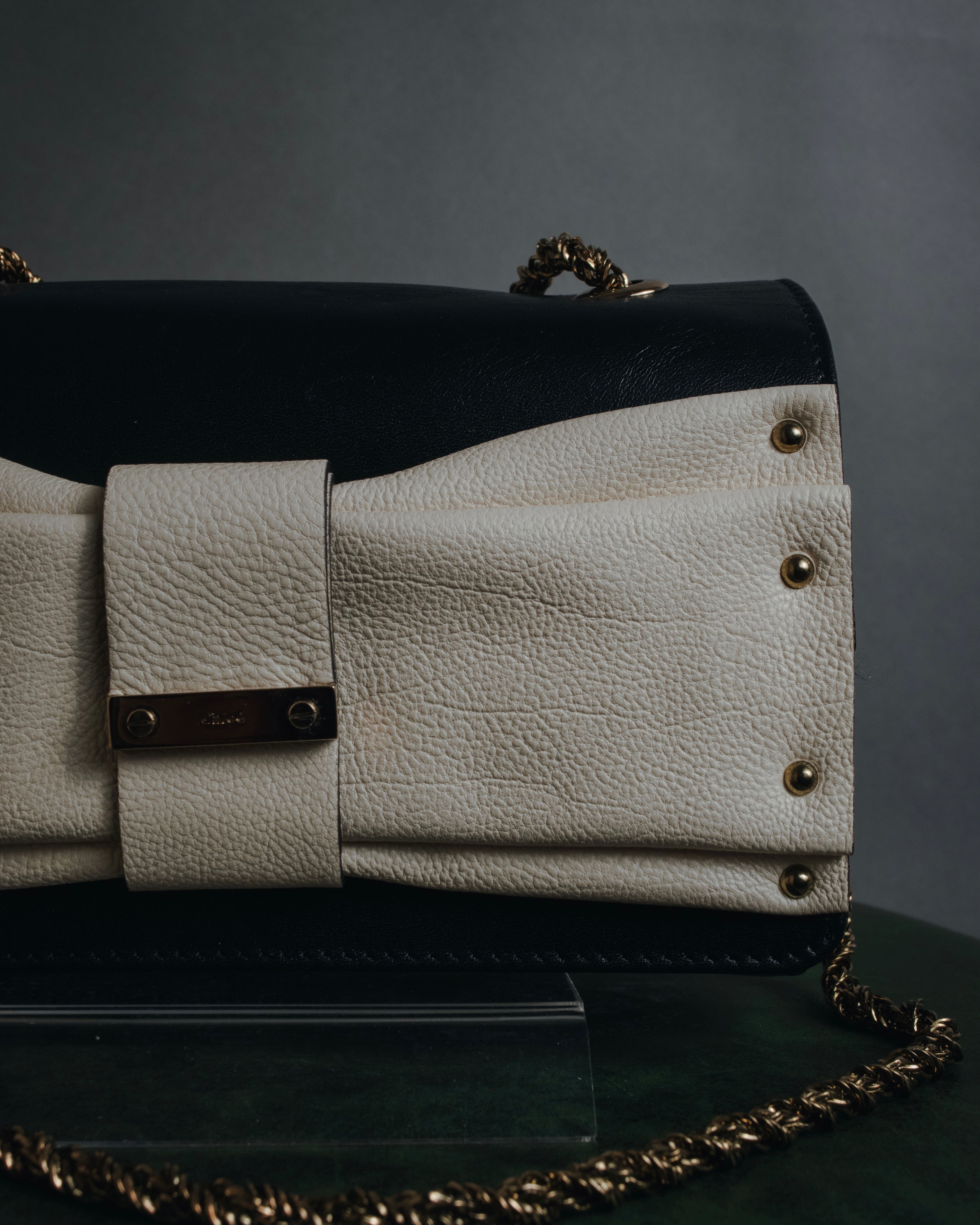 "Chloe" June bow-detail chain shoulder bag
