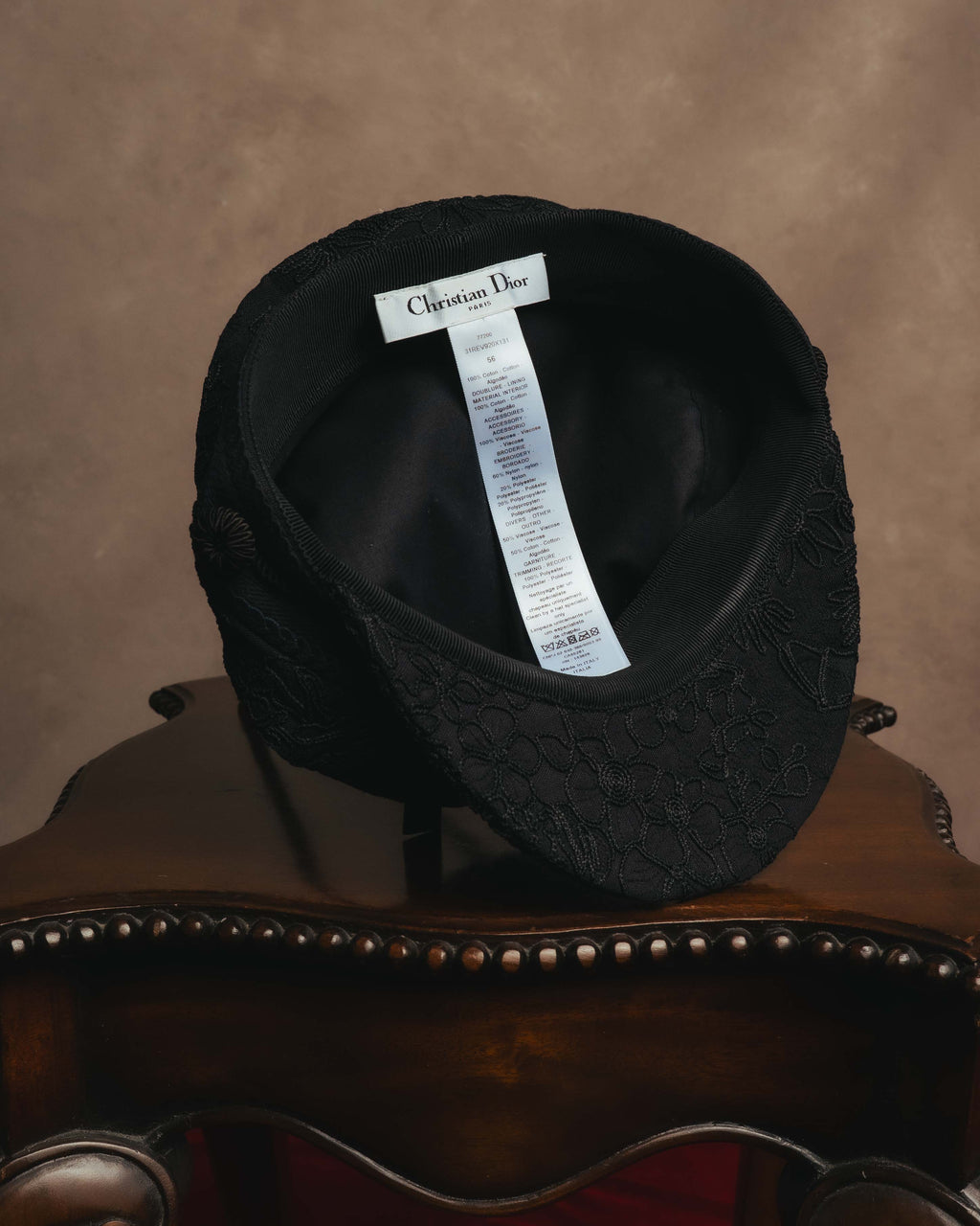 -SPECIAL- "Christian Dior" 20's Intricately embroidered botanical sailor cap