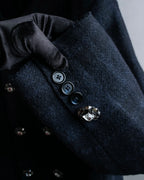 "DOLCE & GABBANA" Double-breasted bejeweled button check pattern jacket