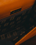 "Yves Saint Laurent" 70's-80's Cognac leather top handle bag