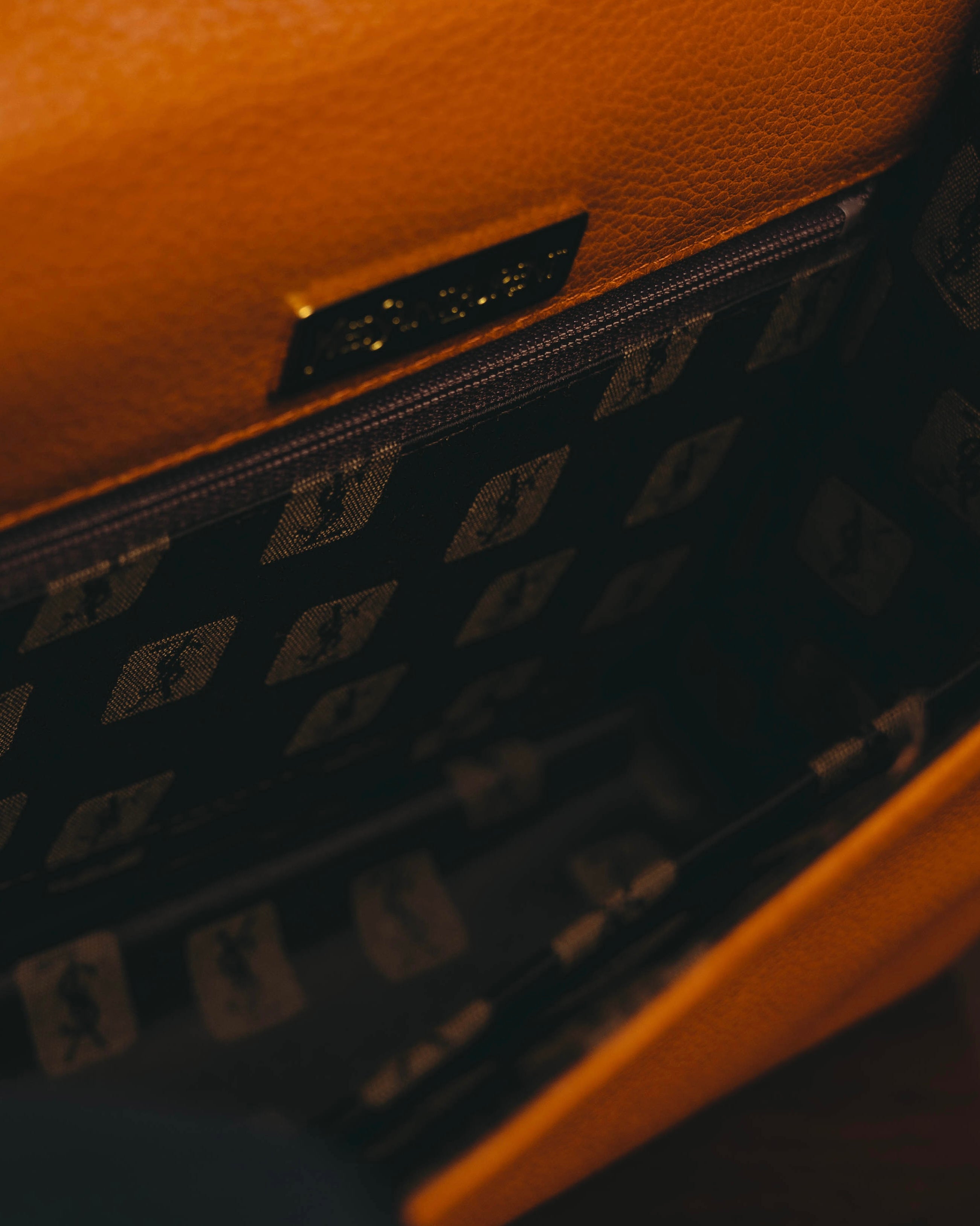 "Yves Saint Laurent" 70's-80's Cognac leather top handle bag
