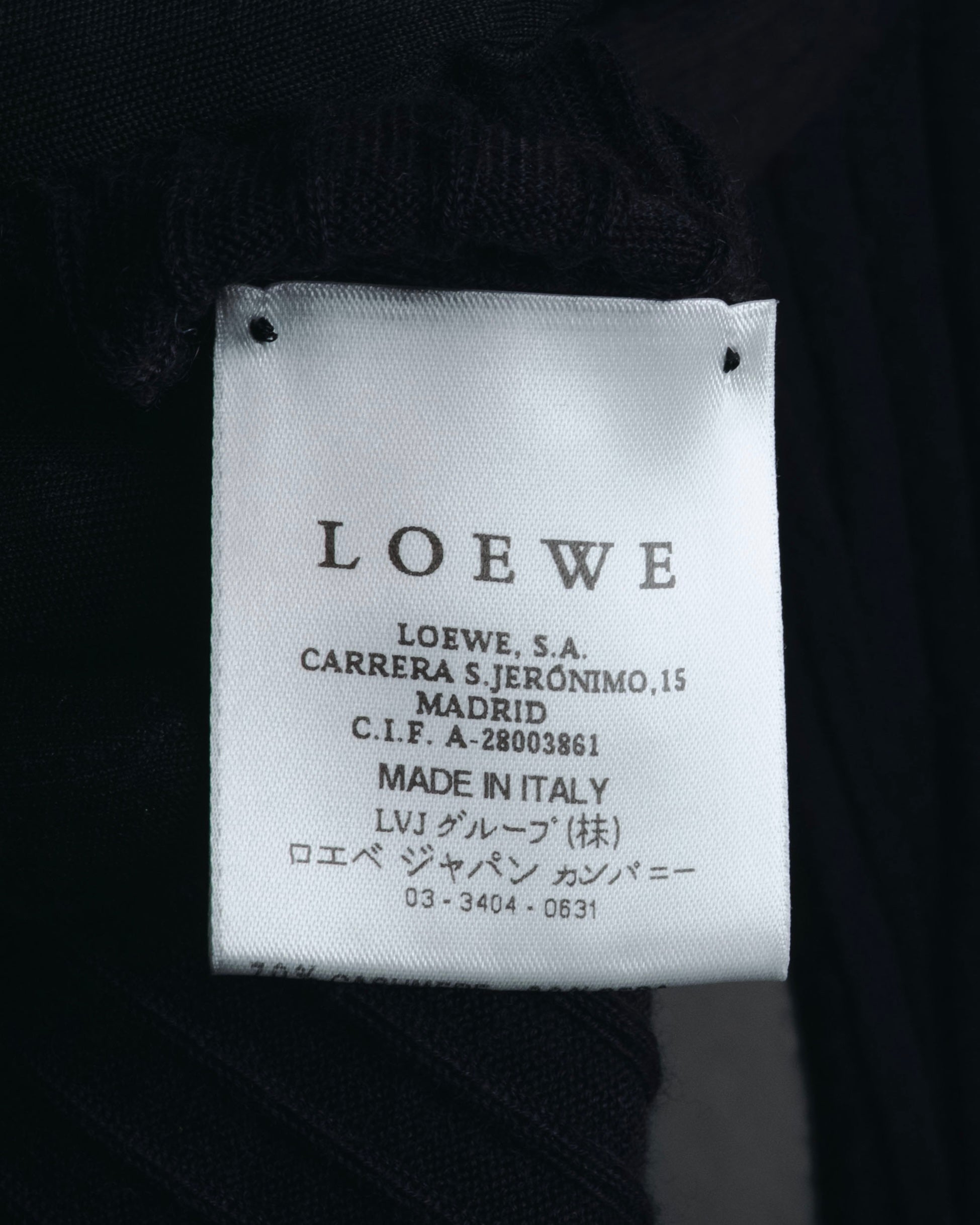 "LOEWE" Fine-Ribbed Button-Front Knit Cardigan