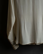 "HERMES" 90's Musical score motif front pleated shirt