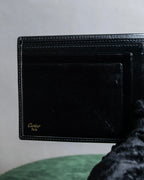"Cartier" 2C logo engraved leather bi-fold wallet