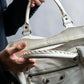 "BALENCIAGA" Ivory color city series hand bag