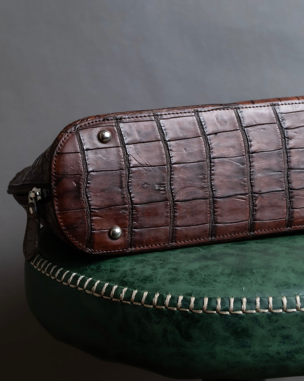 "Furdi" Crocodile embossed leather handbag