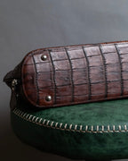 "Furdi" Crocodile embossed leather handbag