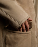 -SPECIAL- "LOEWE" 90's-10's Fur collar cordero lambskin long coat