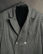 -SPECIAL- "Y's for men" 80's Double breasted houndstooth long jacket