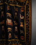 “GUCCI” 90’s-00’s Chair motif silk scarf
