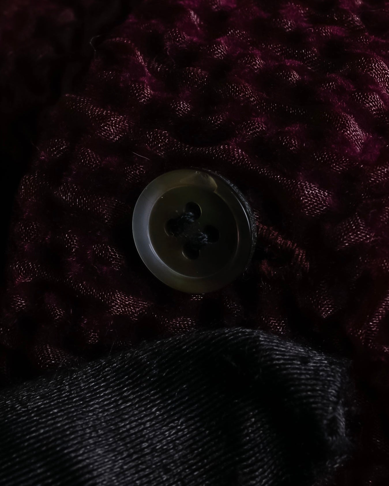 "robe de chambre COMME des GARCONS" Cable knit sheer shirt collar cardigan