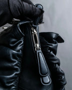 "Christian Dior" Karenina gathered design leather handbag