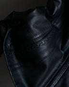 "BALMAIN" Braided detail lamb leather zip-up vest
