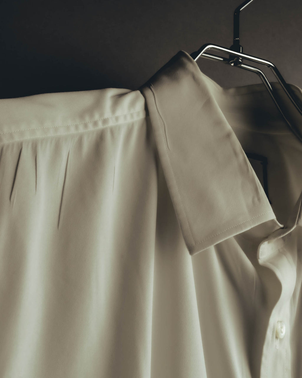 "GUCCI" 10's-20's Minimal ivory dress shirt