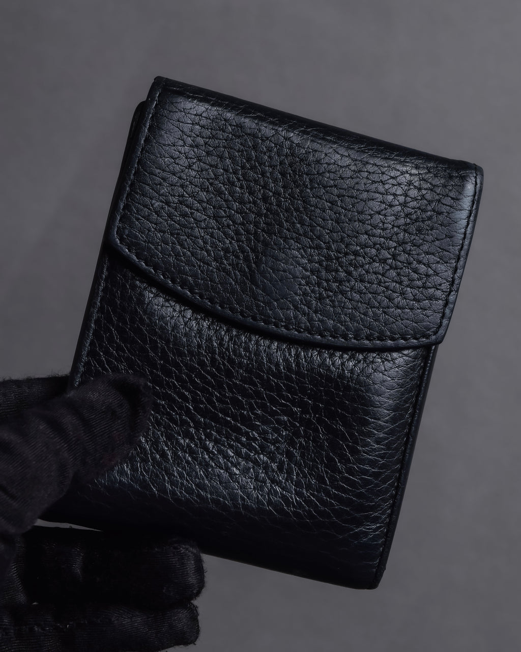"MAISON MARGIELA" Grain texture leather snap wallet