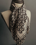 "Christian Dior" 70's-80's Oblique monogram silk scarf