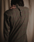 "Dries Van Noten" Longline windowpane check band collar shirt