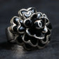 "2003's CHANEL" Camellia motif coco mark engraved ring