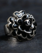 "2003's CHANEL" Camellia motif coco mark engraved ring