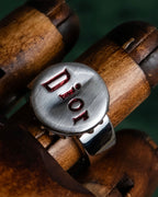 "Christian Dior" Logo lettering engraved silver ring