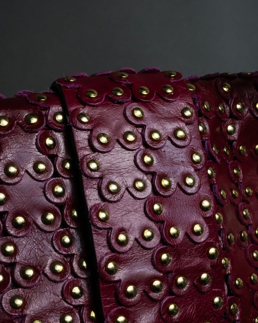 "RED VALENTINO" Flower puzzle motif stud design leather bag