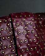 "RED VALENTINO" Flower puzzle motif stud design leather bag