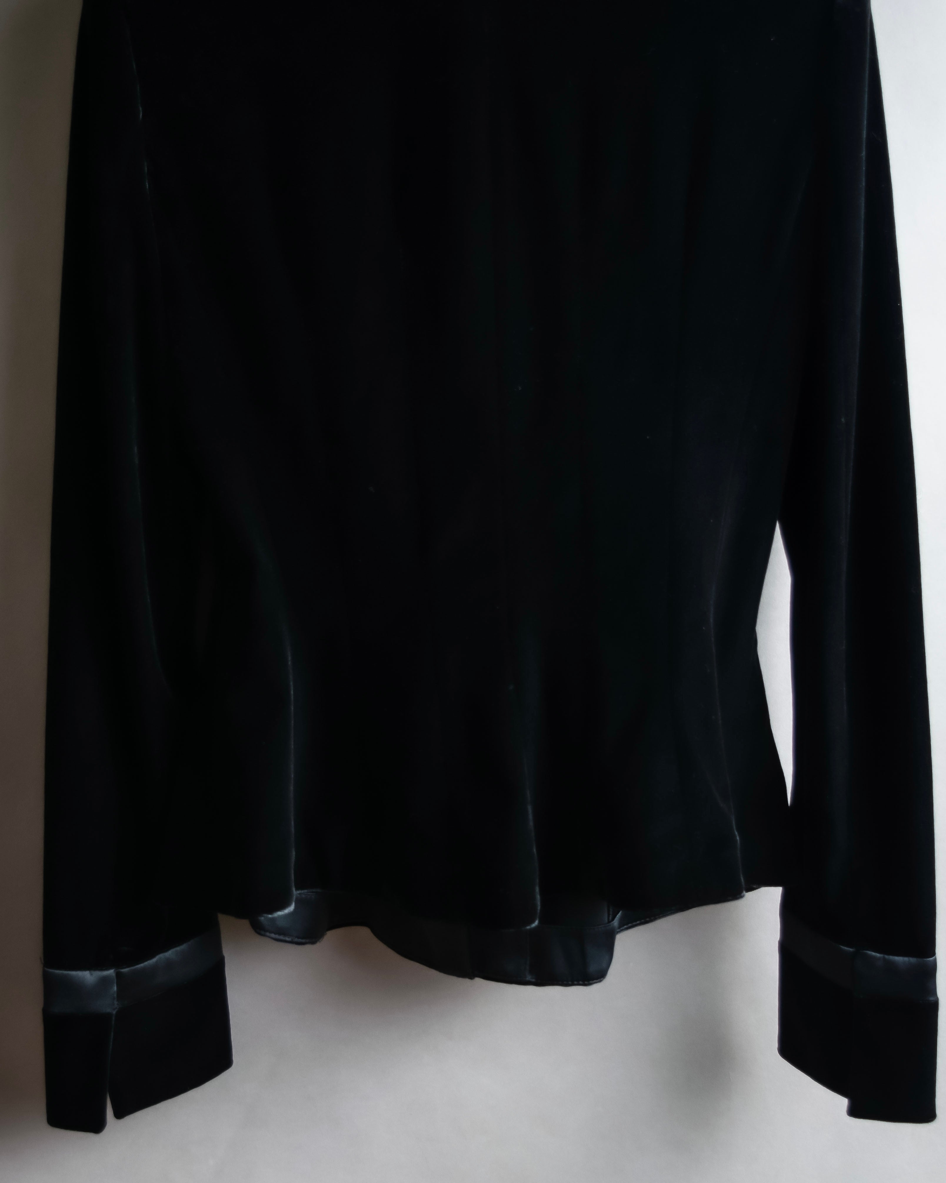 "ARMANI COLLEZIONI" Satin switched design velvet jacket